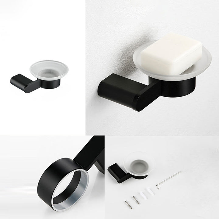 BowLift | Contemporary bathroom accessory single piece or in set made of black metal