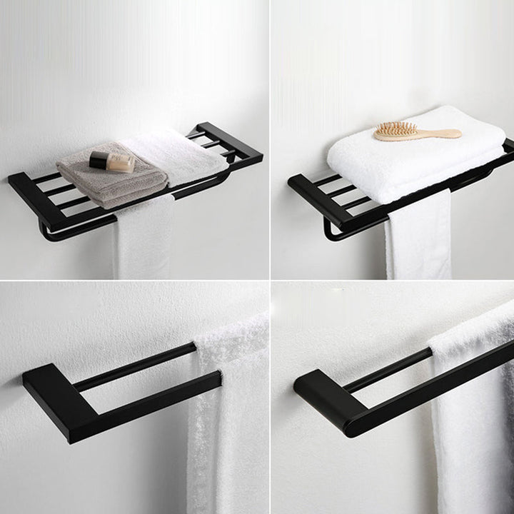 BowLift | Contemporary bathroom accessory single piece or in set made of black metal
