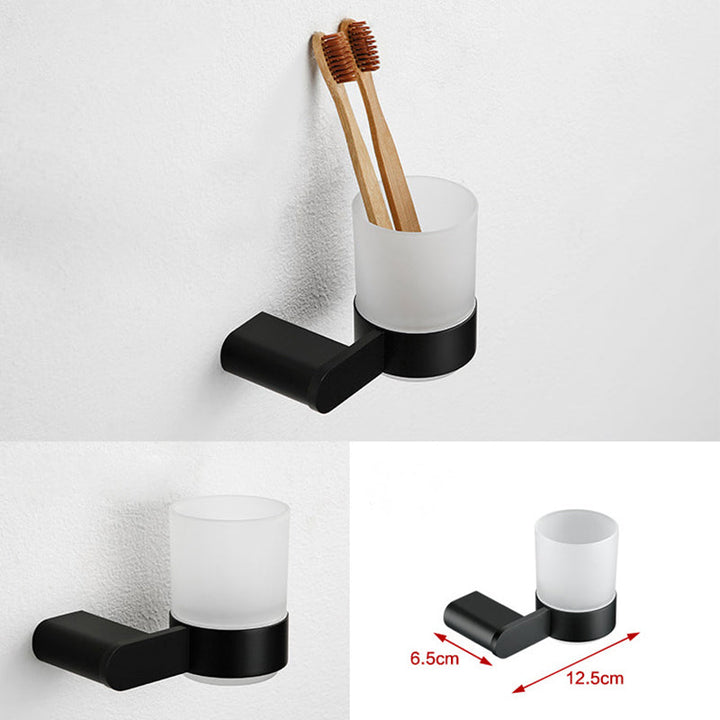 BowLift | Contemporary bathroom accessory single piece or in set made of black metal