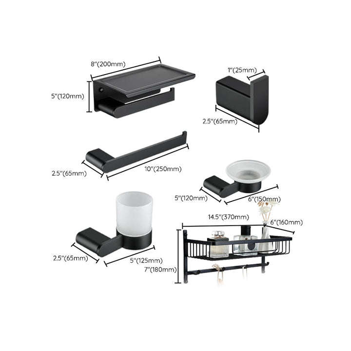 BowLift | Contemporary bathroom accessory single item or in set made of black metal