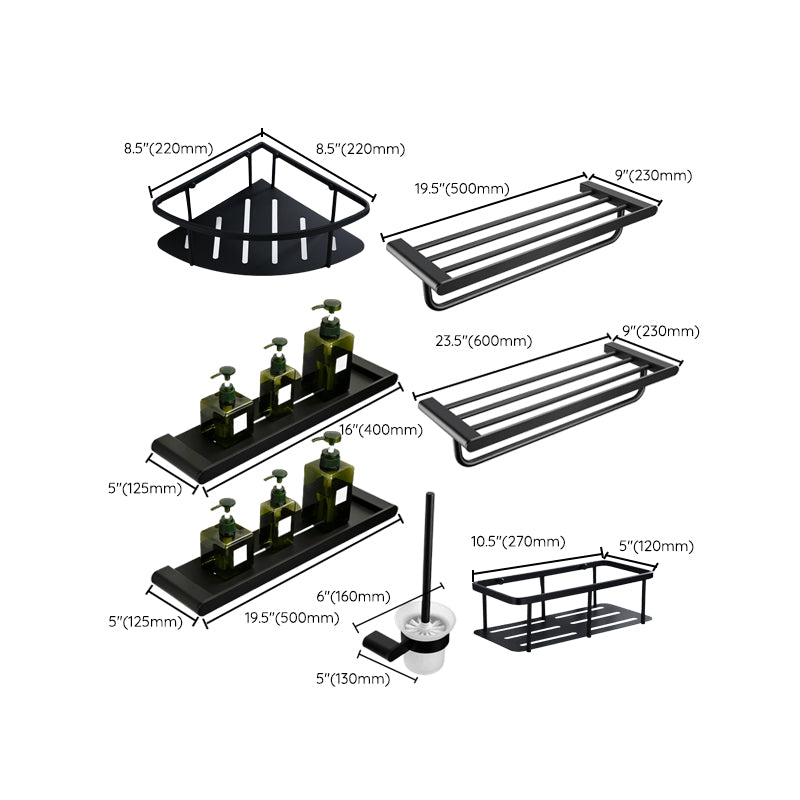 BowLift | Contemporary bathroom accessory single piece or in set made of black metal