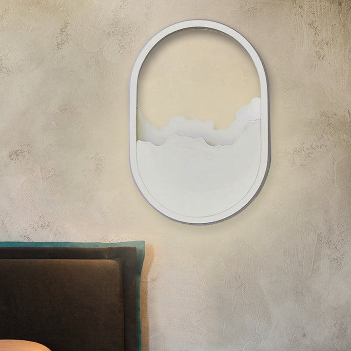 BowLift | Aluminium Oval Wall Lamp Light Modern LED White Wall Lamp with Cracked Design in Warm/White/Natural Light