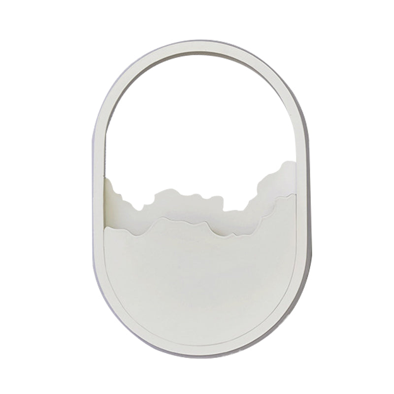 BowLift | Aluminium Oval Wall Lamp Light Modern LED White Wall Lamp with Cracked Design in Warm/White/Natural Light