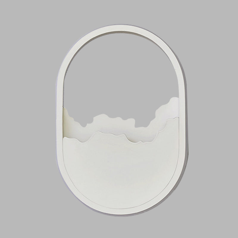 BowLift | Aluminium Oval Wall Lamp Light Modern LED White Wall Lamp with Cracked Design in Warm/White/Natural Light