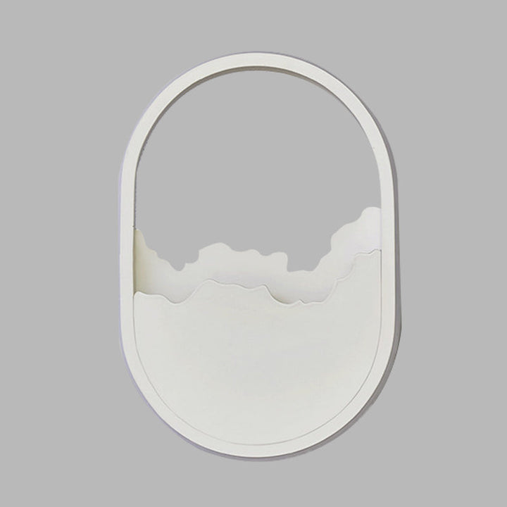 BowLift | Aluminium Oval Wall Lamp Light Modern LED White Wall Lamp with Cracked Design in Warm/White/Natural Light