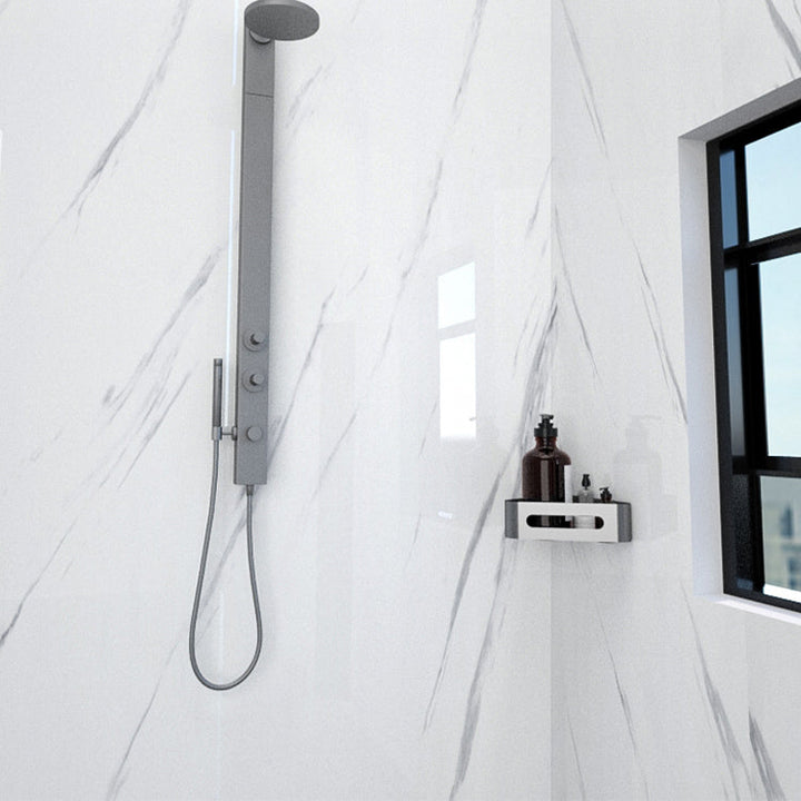 BowLift | Marbleing Water-repellent Tile PVC Single Peel and Stick Tile for Bathroom Back Wall