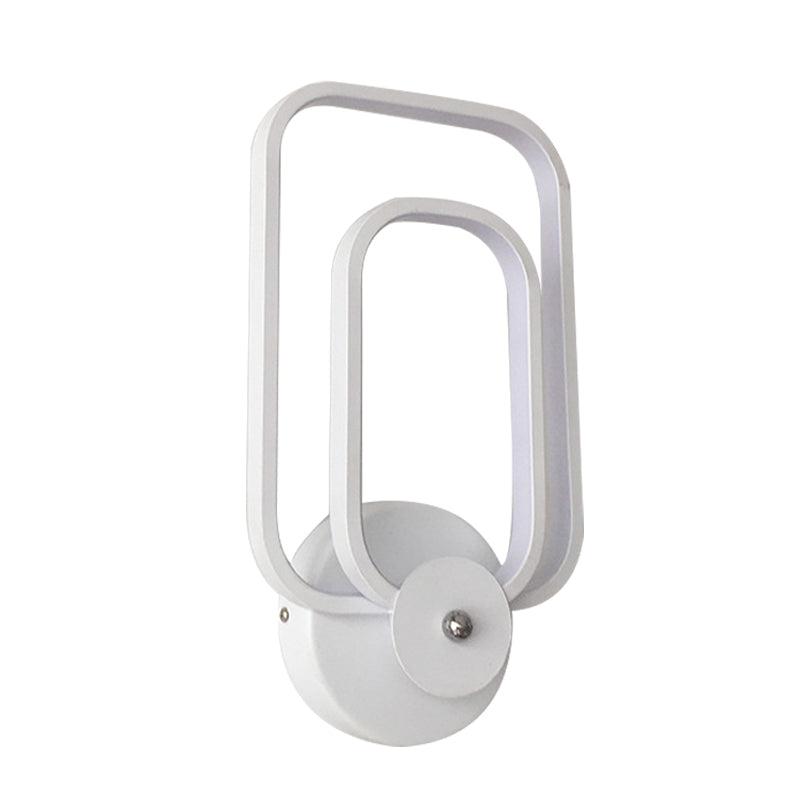 BowLift | Rectangular Frame Aluminum Wall Light Minimalist LED White Wall Mount Lighting in Warm/White Light