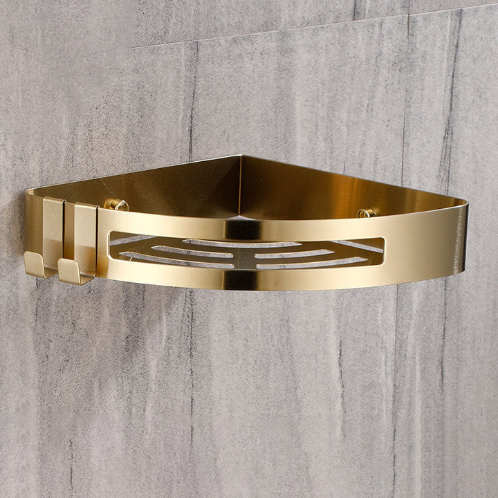 BowLift | Modern Gold/Silver 3-piece Bathroom Accessories Set, Bath Shelf