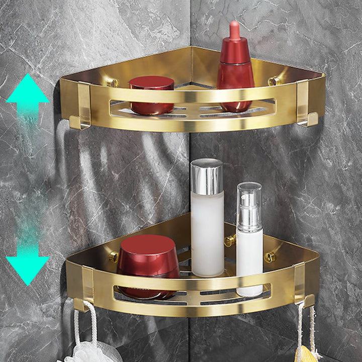 BowLift | Modern Gold/Silver 3-piece Bathroom Accessories Set, Bath Shelf