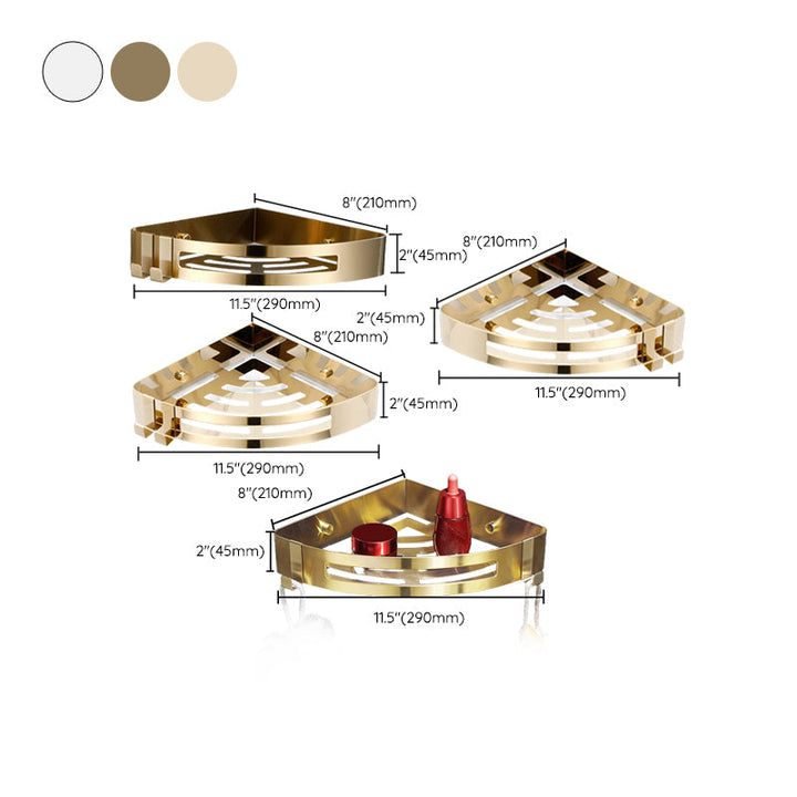 BowLift | Modern Gold/Silver 3-piece Bathroom Accessories Set, Bath Shelf