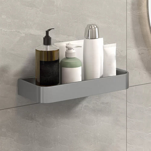 BowLift | Modern Grey 2-piece Bathroom Accessory Set, Matte Grey, Bathroom Shelf