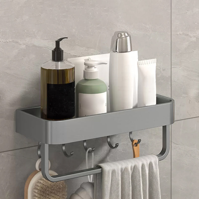 BowLift | Modern Grey 2-piece Bathroom Accessory Set, Matte Grey, Bathroom Shelf