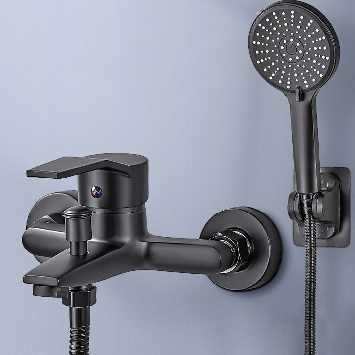 BowLift | Wall-mounted fixed bathtub faucet lever handle with hand shower