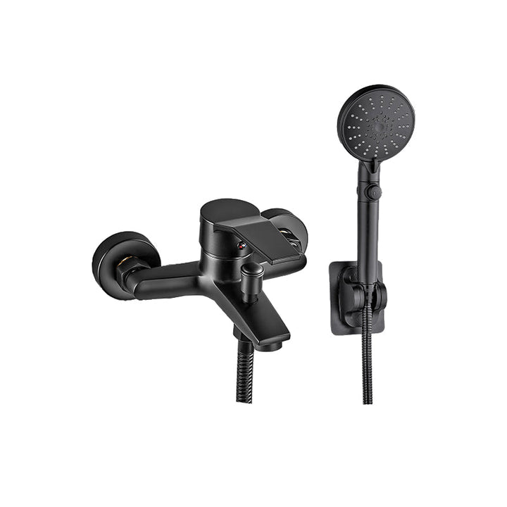 BowLift | Wall-mounted fixed bathtub faucet lever handle with hand shower