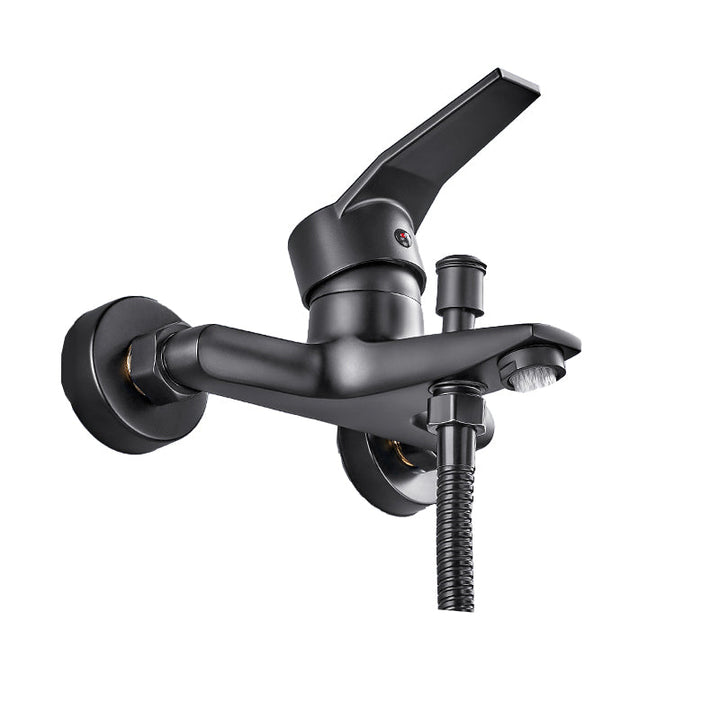 BowLift | Wall-mounted fixed bathtub faucet lever handle with hand shower