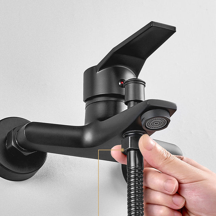 BowLift | Wall-mounted fixed bathtub faucet lever handle with hand shower