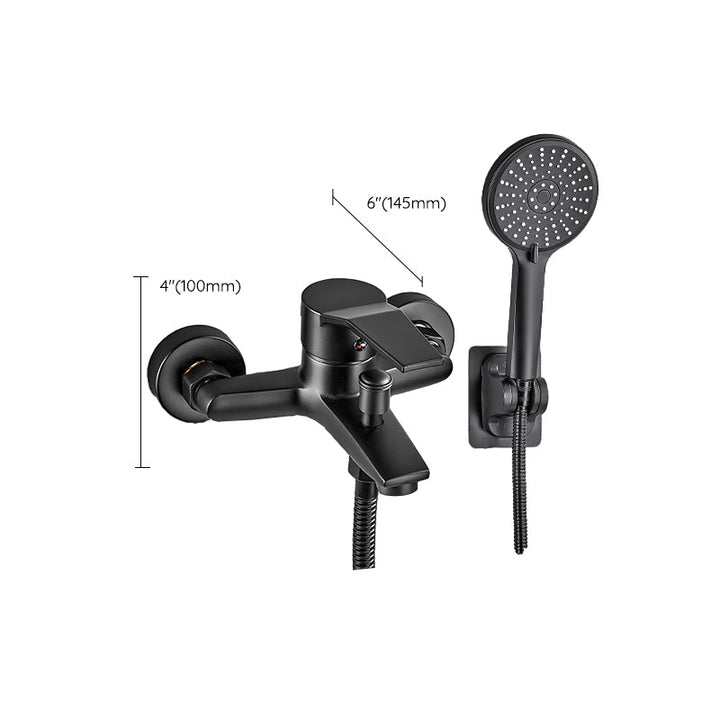 BowLift | Wall-mounted fixed bathtub faucet lever handle with hand shower