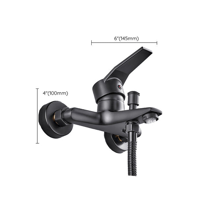 BowLift | Wall-mounted fixed bathtub faucet lever handle with hand shower