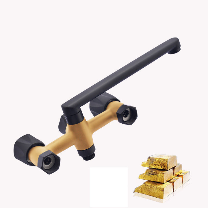 BowLift | Modern Bathtub Faucet Trim Black Wall Mounted Swivel Spout with Hand Shower