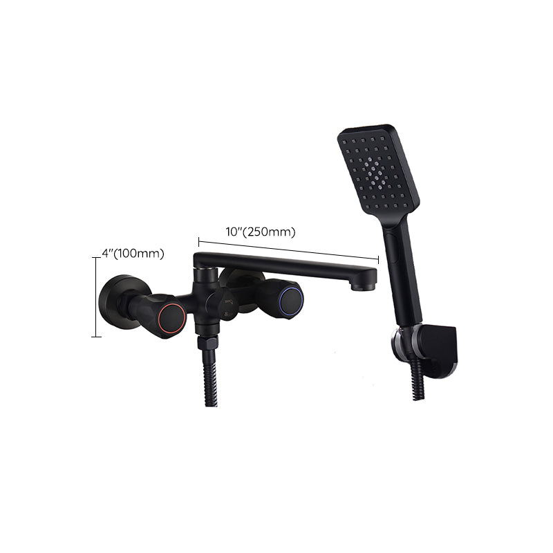 BowLift | Modern Bathtub Faucet Trim Black Wall Mounted Swivel Spout with Hand Shower