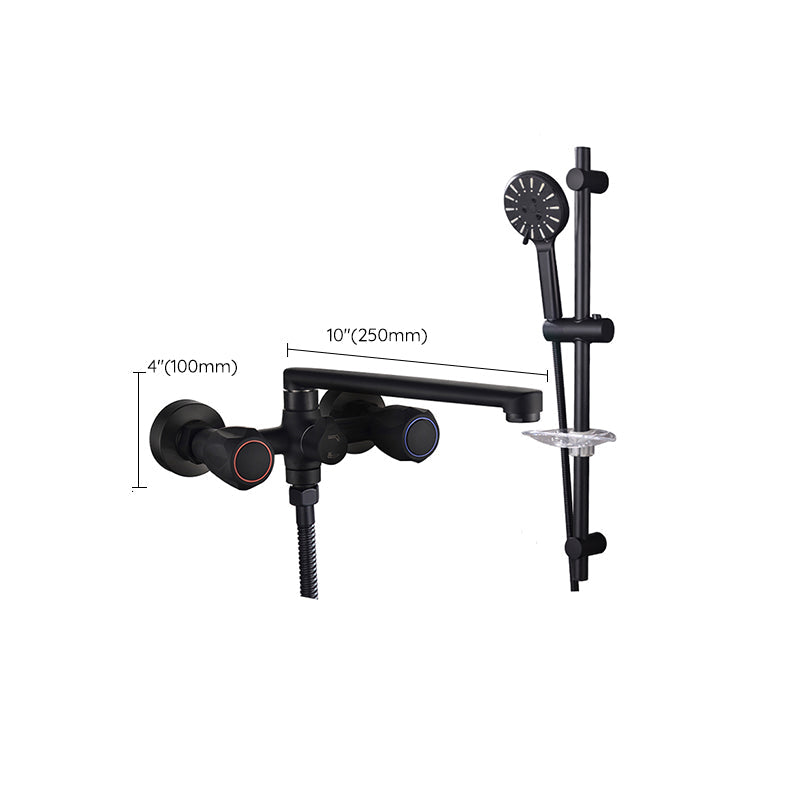 BowLift | Modern Bathtub Faucet Trim Black Wall Mounted Swivel Spout with Hand Shower