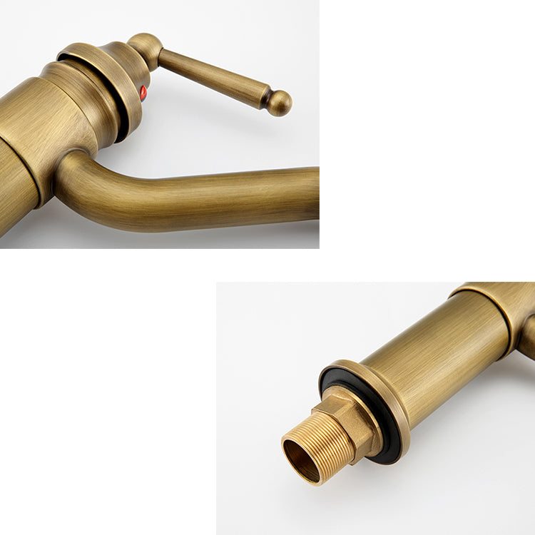 BowLift | Brass Bathroom Vessel Sink Faucet Single Handle Round Basin Faucet with Water Hose
