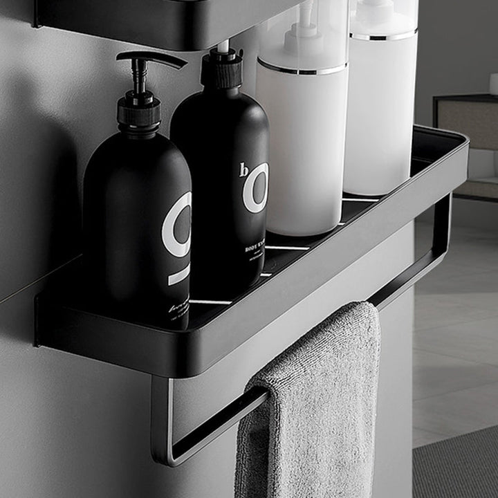 BowLift | Matt Black Bathroom Set Modern 1/2 - Piece Stainless Steel Bath Rack