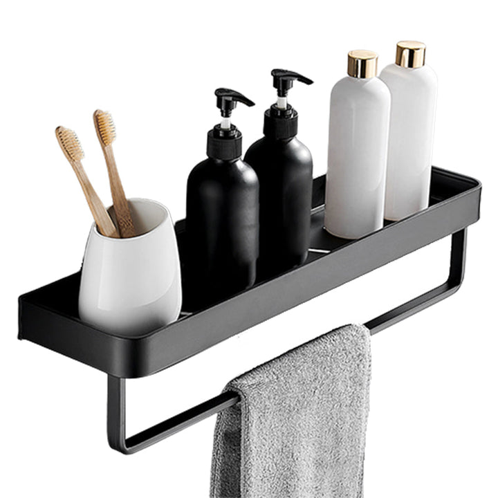 BowLift | Matt Black Bathroom Set Modern 1/2 - Piece Stainless Steel Bath Rack