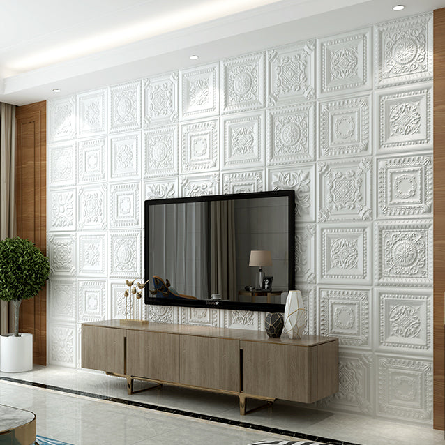 BowLift | Modern Pearl Wall Element Access Panel Peel and Stick Wall Tile Set of 10
