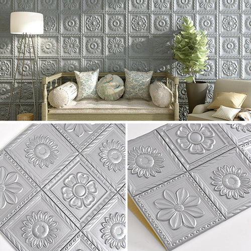 BowLift | Modern Pearl Wall Element Access Panel Peel and Stick Wall Tile Set of 10
