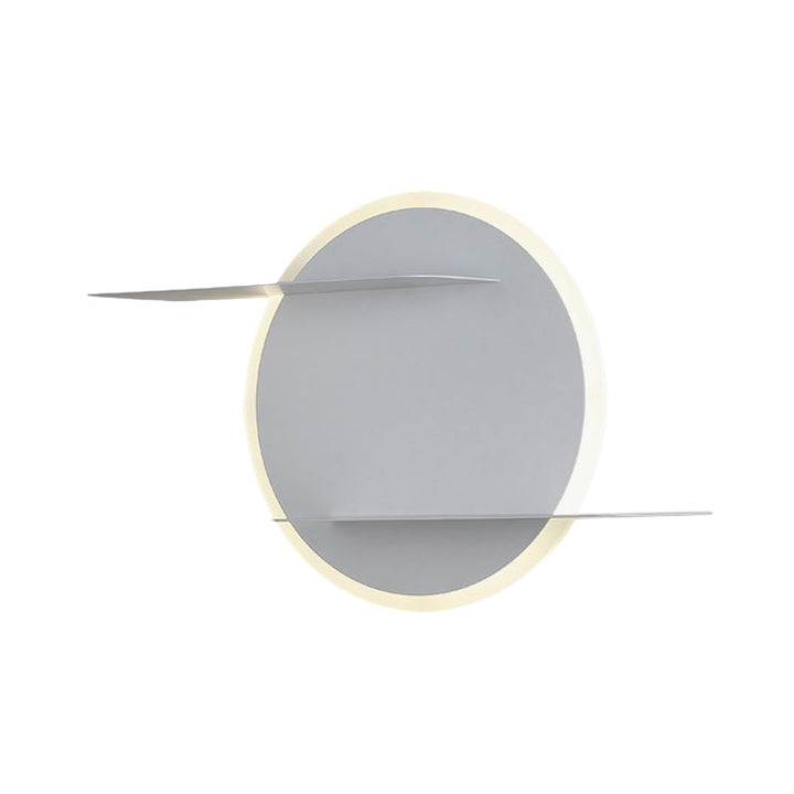 BowLift | White/Grey Round Wall-Mounted Lamp Contemporary Acrylic LED Wall Light with Support for Bedroom