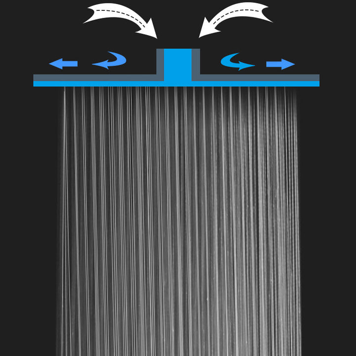 BowLift | Modern rectangular shower head combo standard spray pattern with hand shower
