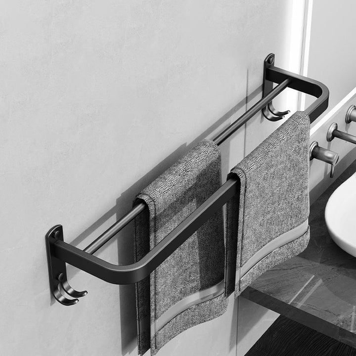BowLift | Minimalist black bathroom accessory set paper holder towel bar bathroom hardware set