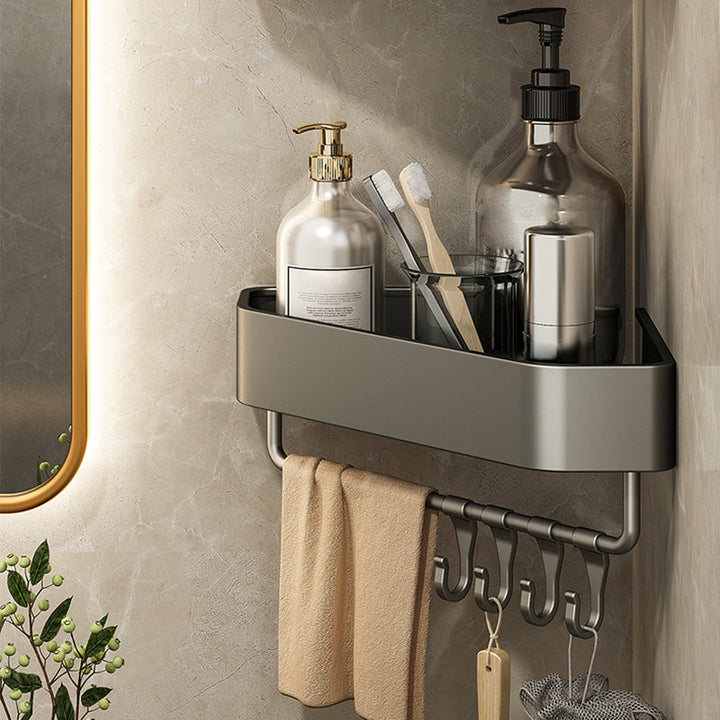 BowLift | Adhesive Holder Metal Bathroom Accessory Single Piece or in Set with Shelf