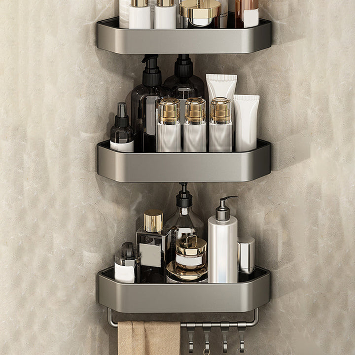 BowLift | Adhesive Holder Metal Bathroom Accessory Single Piece or in Set with Shelf