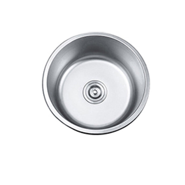 BowLift | Round Single Bowl Kitchen Sink Stainless Steel Sink with Drain Strainer Set