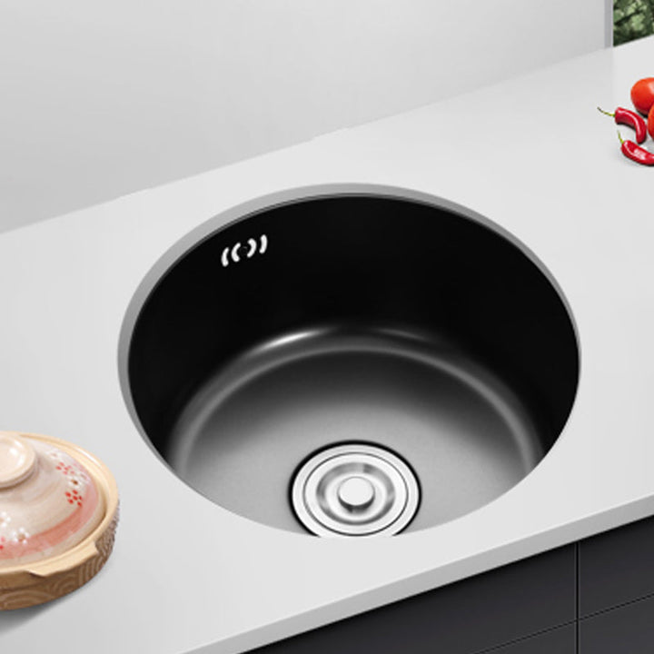 BowLift | Single Bowl Kitchen Sink Round Stainless Steel Sink with Drain Strainer Kits