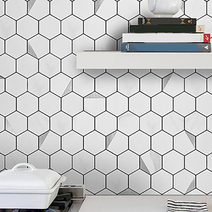 BowLift | Hexagonal Modern Peel and Stick Tiles Mosaic Tiles Peel and Stick Backsplashes