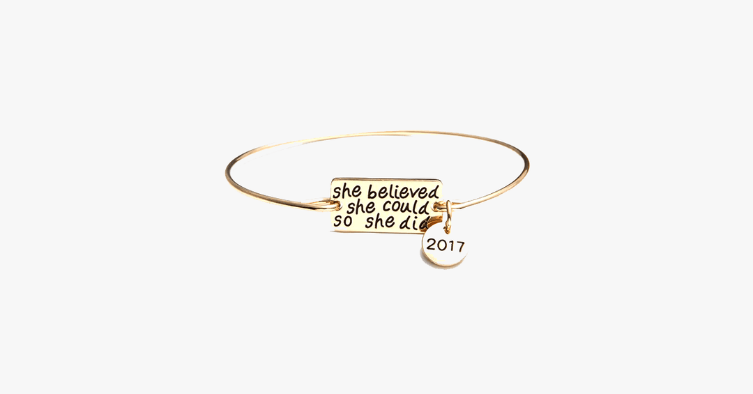 BowLift | She believed she could, so she did bracelet with 2017 charm