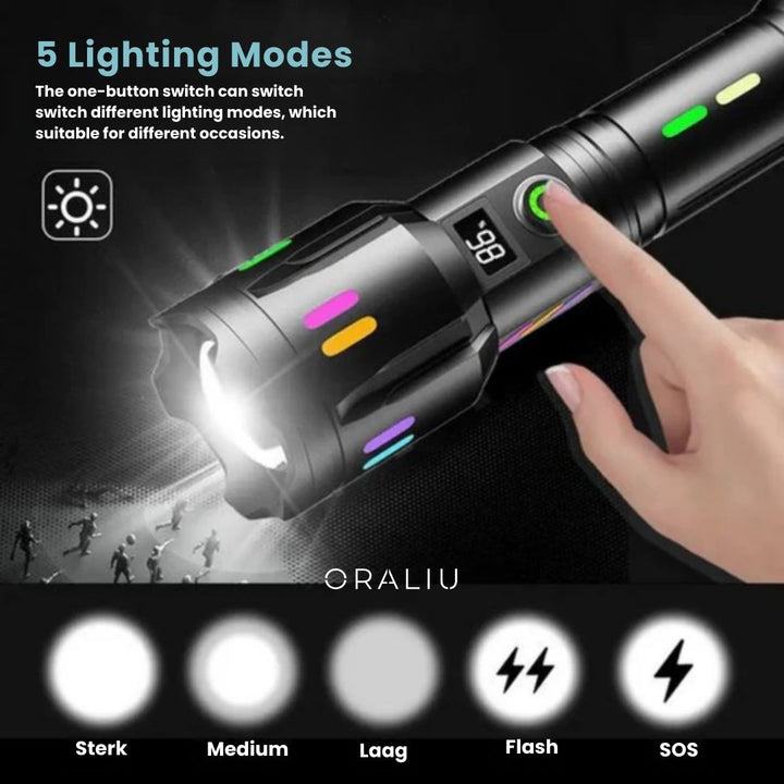 BowLift | Military-Grade LED Flashlight – Rechargeable – 9000 Lumens