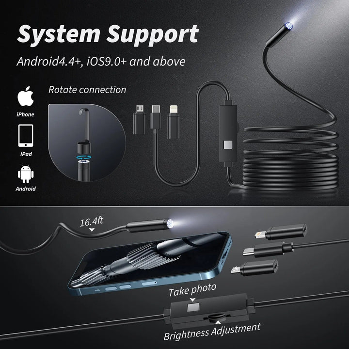 BowLift | HD Inspection Endoscope Camera – Waterproof with Adjustable LED Light