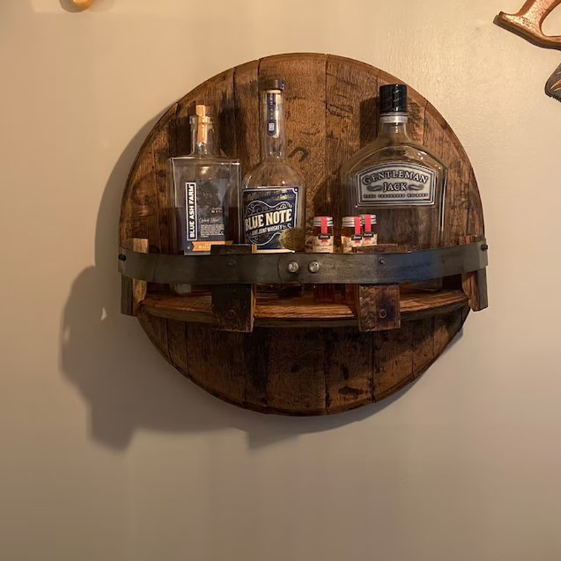 Bourbon Whiskey Barrel Shelf | Bowlift