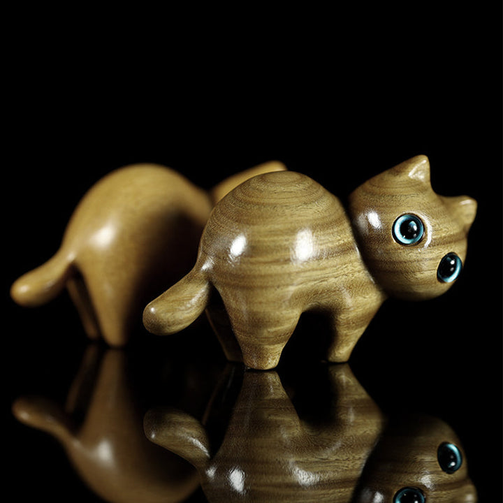 BowLift | Sandalwood handmade wooden cat