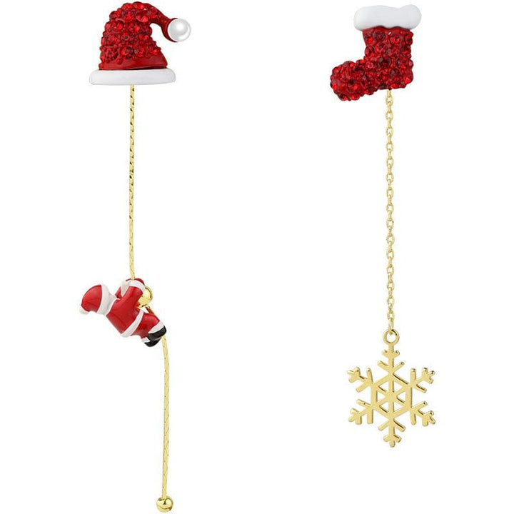 BowLift | Asymmetric Santa Earrings