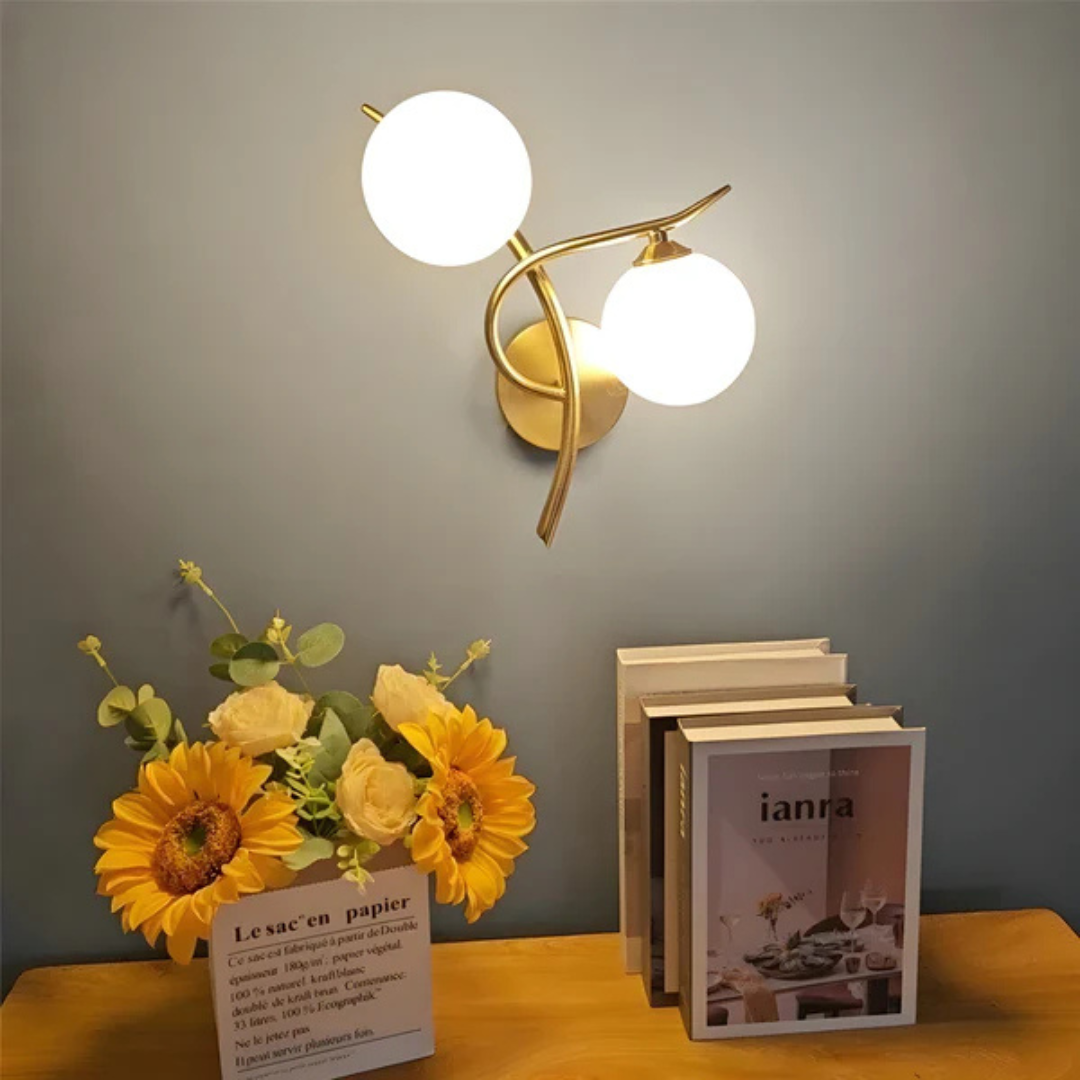 BowLift | Glass and Copper LED Wall Light with Warm White Glow