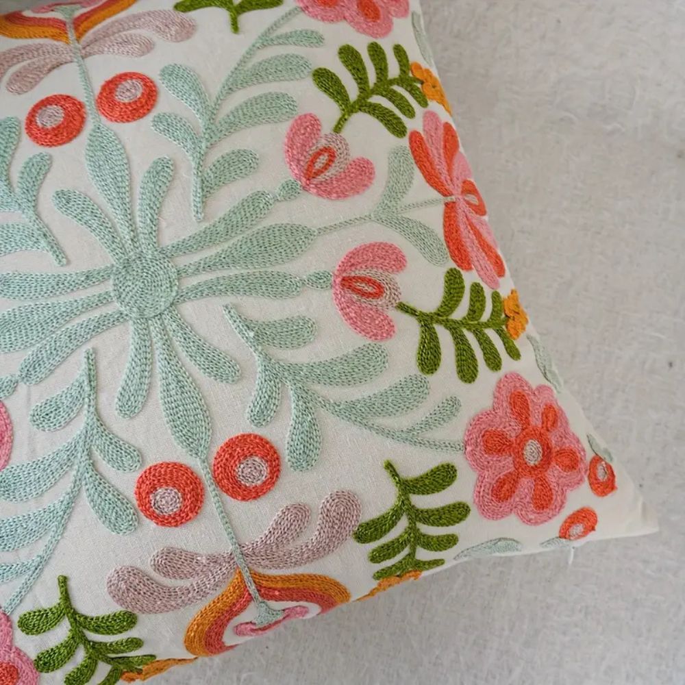 BowLift | Ethereal Embroidery Floral Cushion Cover