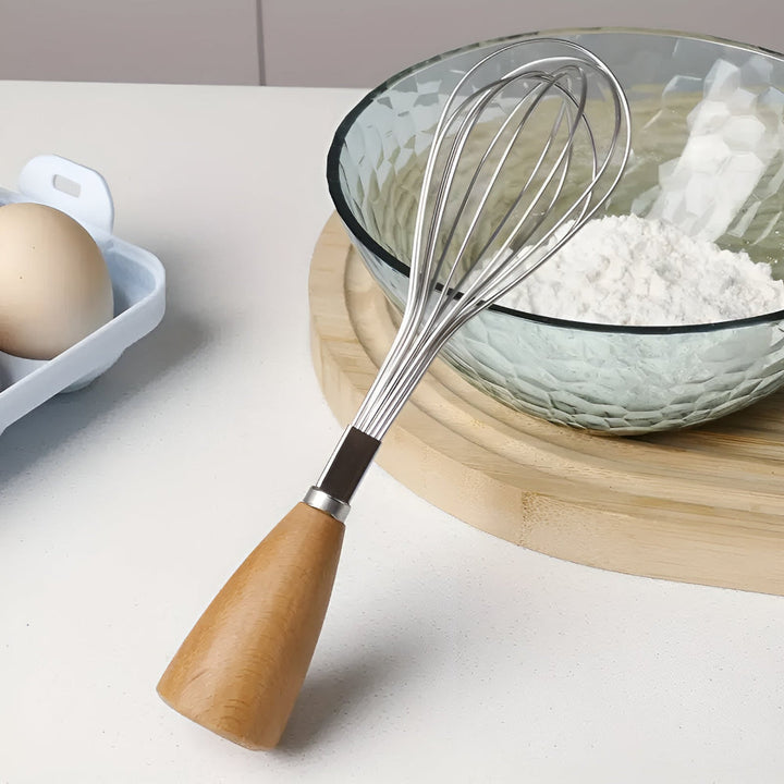 BowLift | Mini Whisk with Wooden Grip