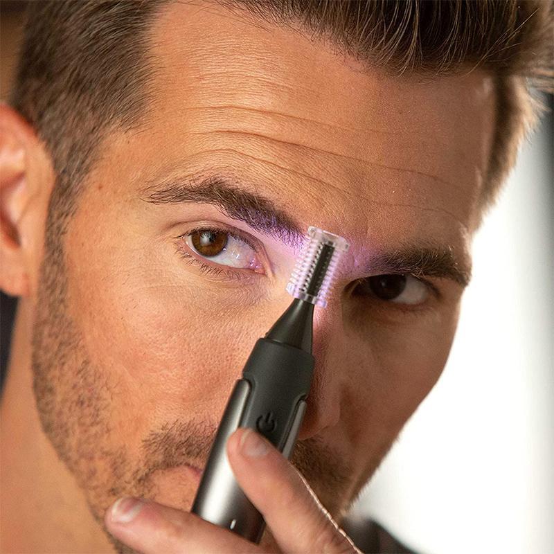 Micro-Precision Trimmer with Titanium-Coated Stainless Steel Blade for Face and Body