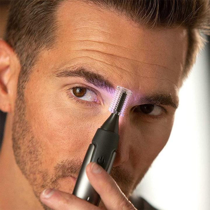 Micro-Precision Trimmer with Titanium-Coated Stainless Steel Blade for Face and Body