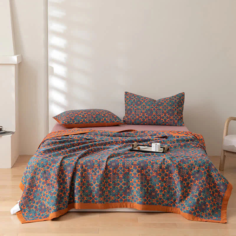 BowLift | & Blue Pattern Six-layer Cotton Quilt - TerraLoom